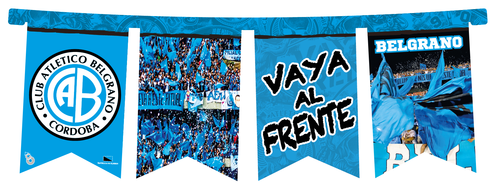 BANDERIN RECTANGULAR F C BELGRANO X1 Cotillón Smile