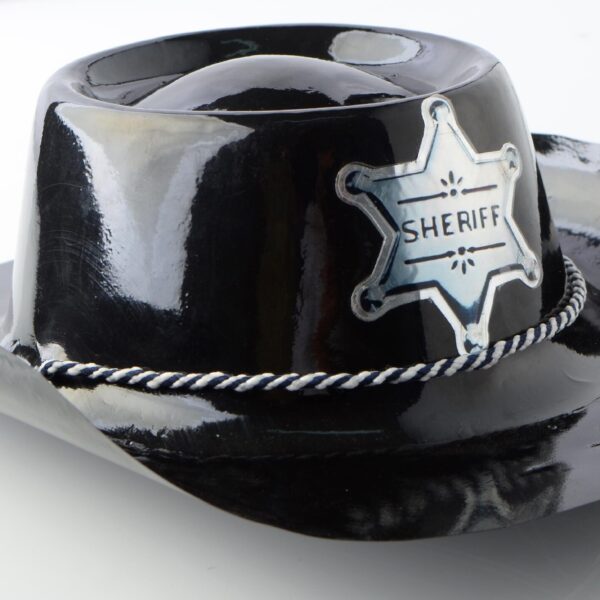 SOMBRERO SHERIFF NEGRO C/PIOLA X1