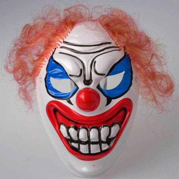 CARETA PAYASO TERROR C/PELO X1