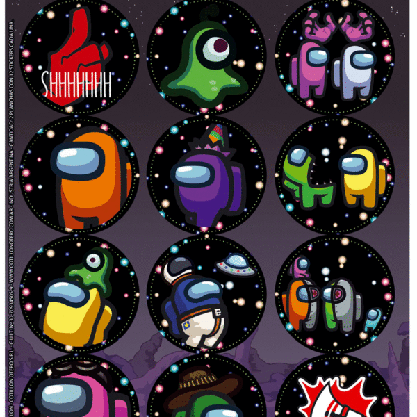 AUTOADHESIVO AMONG US (X12) X2