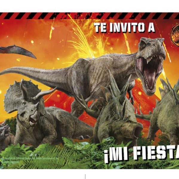 INVITACION JURASSIC WORLD X10