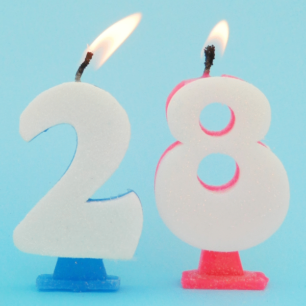 VELA NRO BRILLO ROSA Nº9 X1