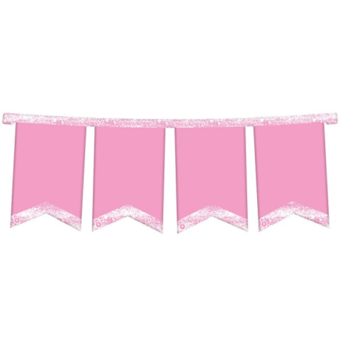 BANDERIN ARMADO ROSA PASTEL X1 | Cotillón Smile