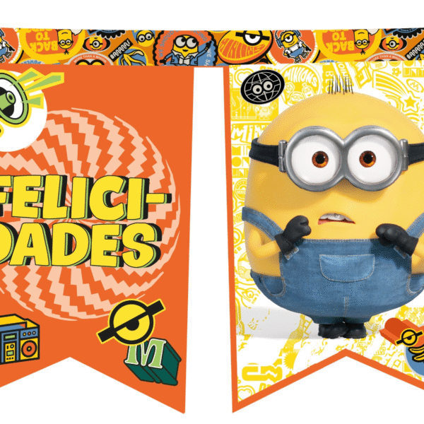 BANDERIN RECTANGULAR F/CUMPLE MINIONS X1