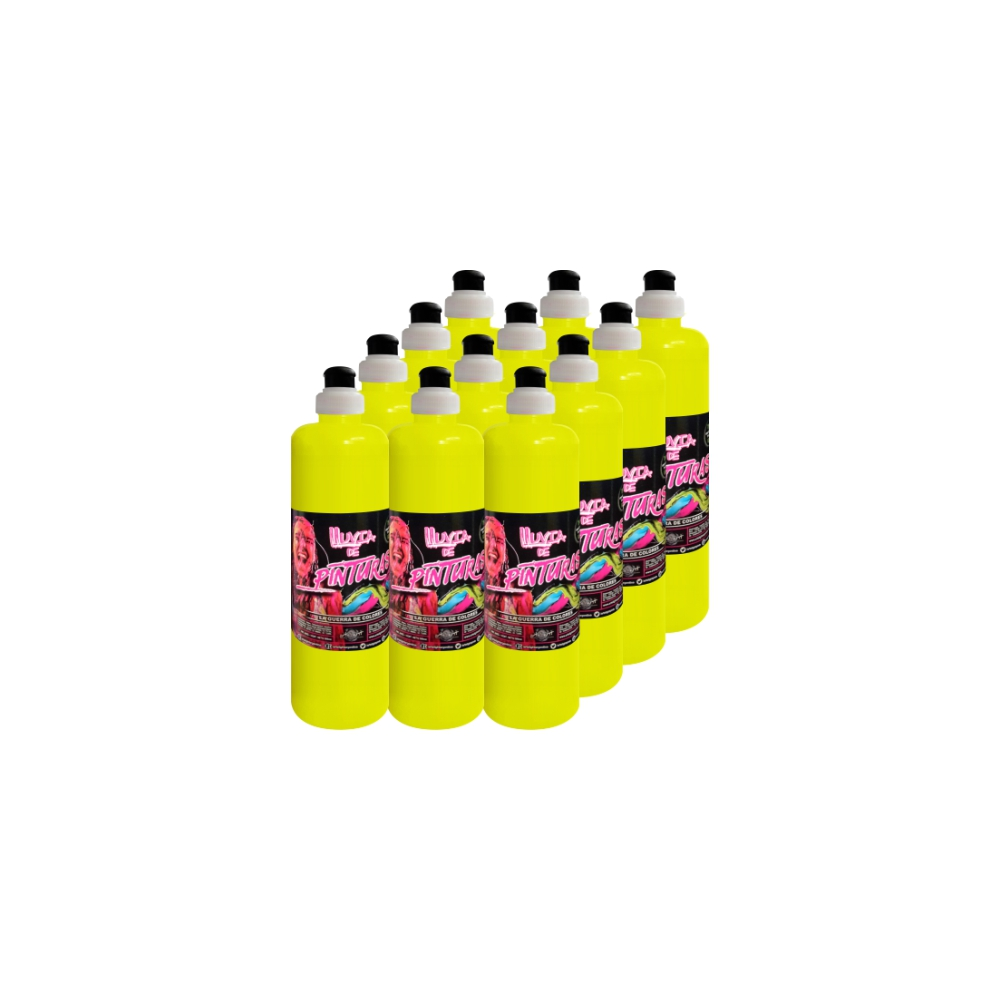 Lluvia De Pintura Amarillo Fluo 250ml X1 Cotillón Smile