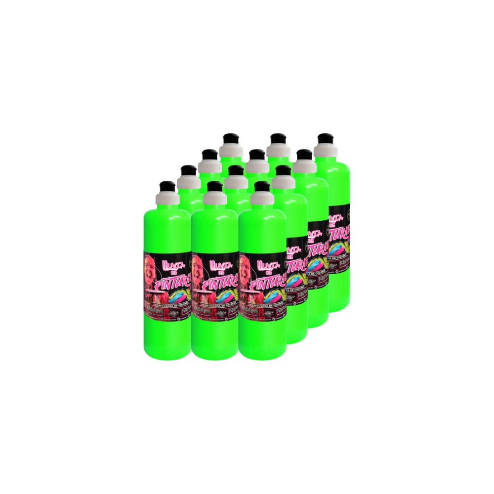 Lluvia De Pintura Verde Fluo 250ml X1 Cotillón Smile