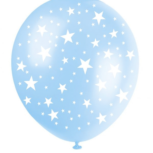 GLOBO 12" CELESTE ESTRELLAS BCAS X12