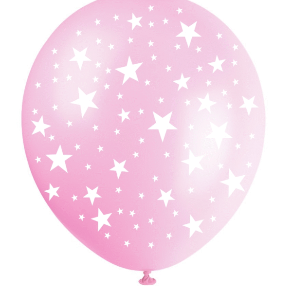 GLOBO 12" IMPRESO ROSA ESTRE BCA X12