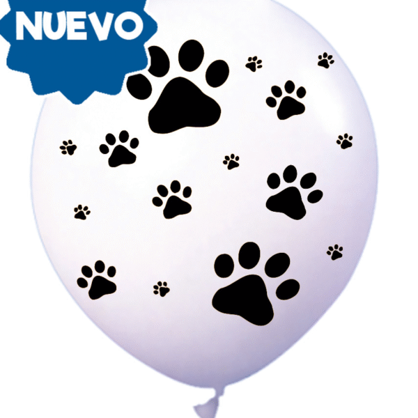 GLOBO 12" HUELLITAS BCAS C/NEGRO X12