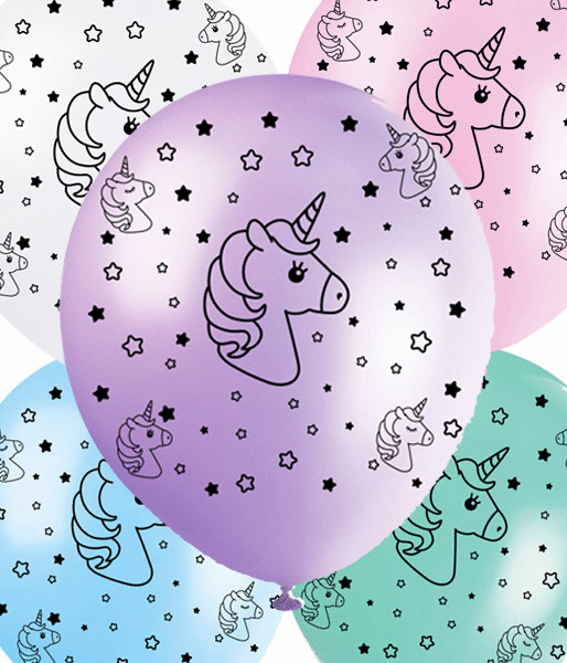 GLOBO 12" IMPRESO UNICORNIO X12