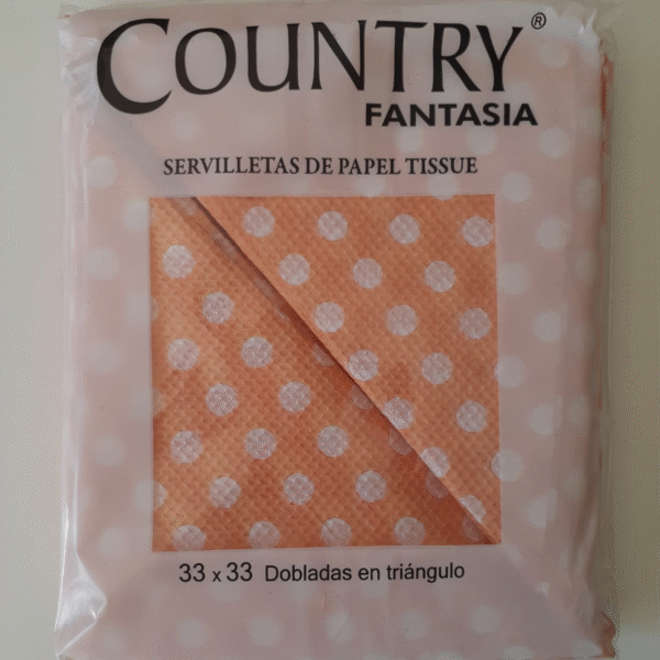 SERVILLETA TRIANG SALMON LUNA BCOS X20