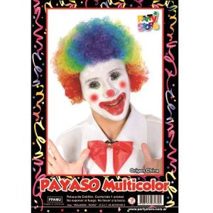 PELUCA PAYASO MULTICOLOR X1