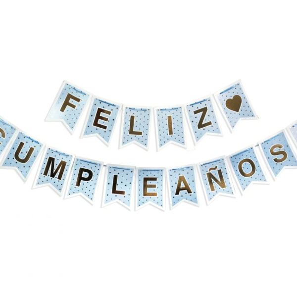 BANDERIN DOBLE CEL.Y ORO X1