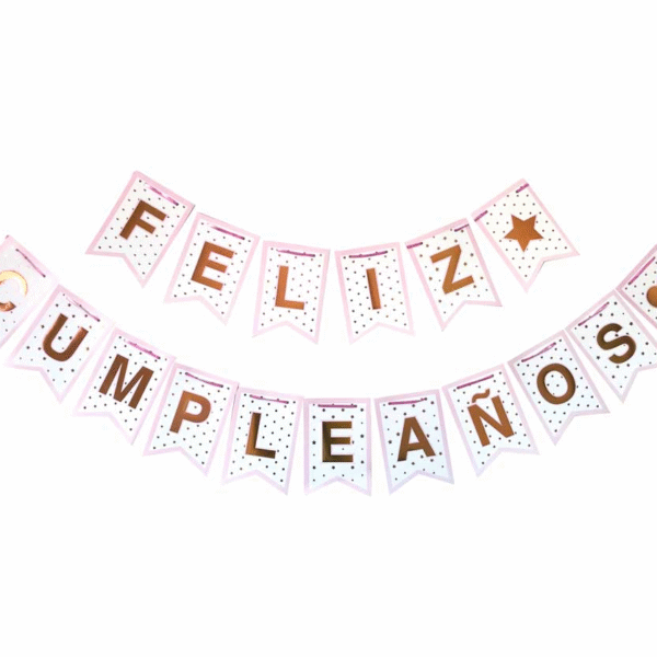 BANDERIN DOBLE GUARDA ROSA Y ORO X1