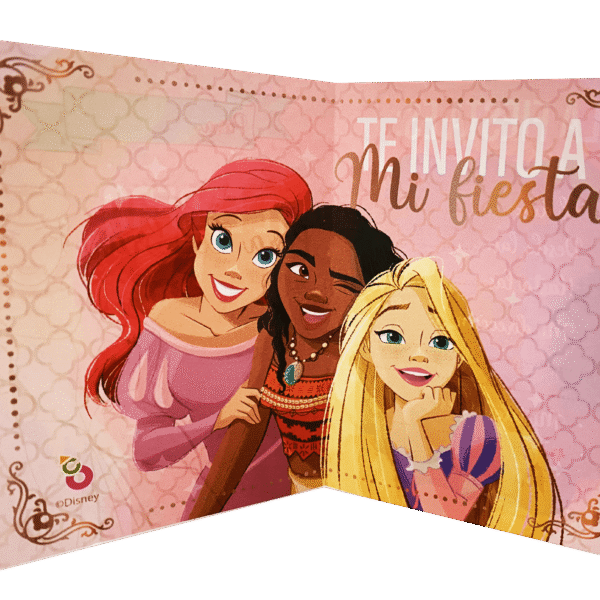 INVITACION TROQUELADA PRINCESAS X10