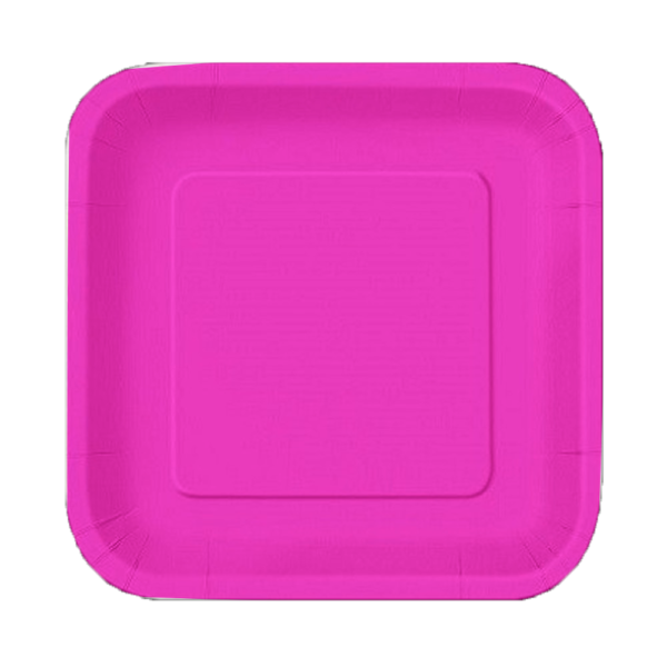 PLATO CUAD CHICO FUCSIA FLUO X8