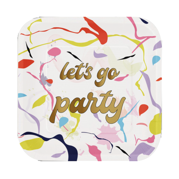 PLATO CUAD CHICO LETS PARTY X8