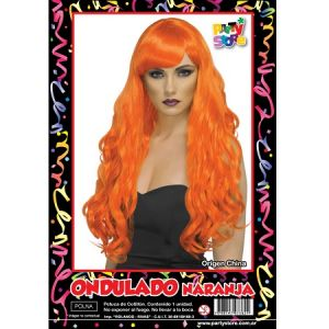 PELUCA ONDULADO NARANJA X1