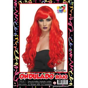 PELUCA ONDULADA ROJA X1