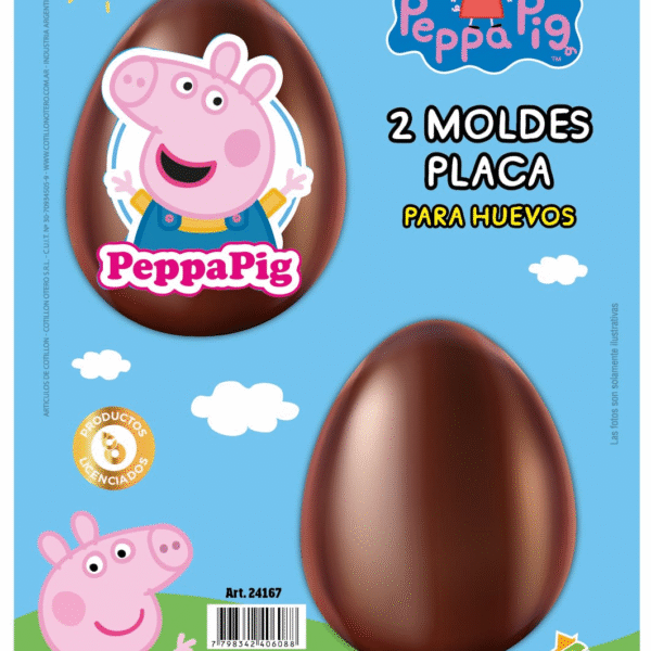 MOLDE PLACA HUEVO PASCUA PEPPA X2