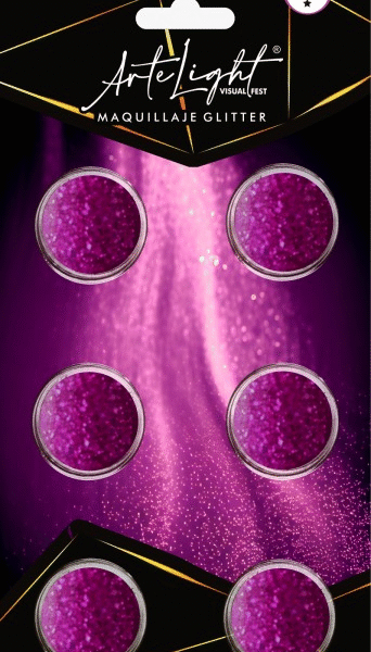 MAQUILLAJE GLITTERS X6 ROSA BARBIE