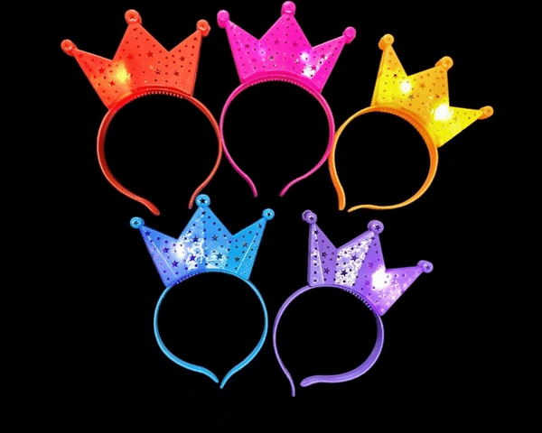 VINCHA CORONA PLAST TRANSP C/LUZ X1