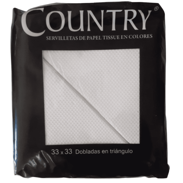 SERVILLETAS COUNTRY BLANCO 33X33X40