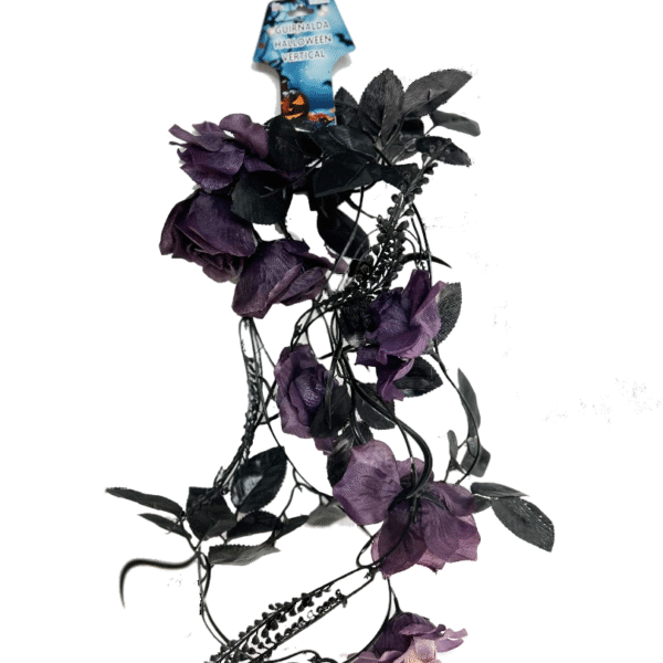 GUIRNALDA DECORAT HALLOWEEN VERTICAL ROSAS Y HOJAS X1