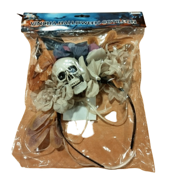 VINCHA HALLOWEEN CALAVERA Y FLORES X1