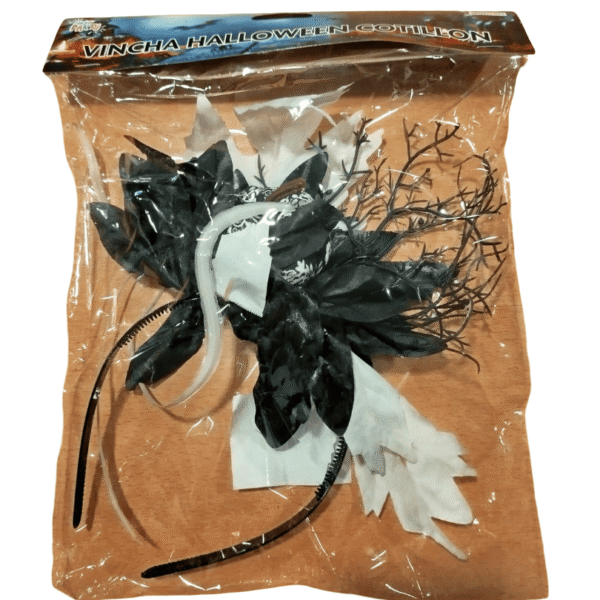 VINCHA HALLOWEEN C/CALABAZA Y FLORES DE TELA X1