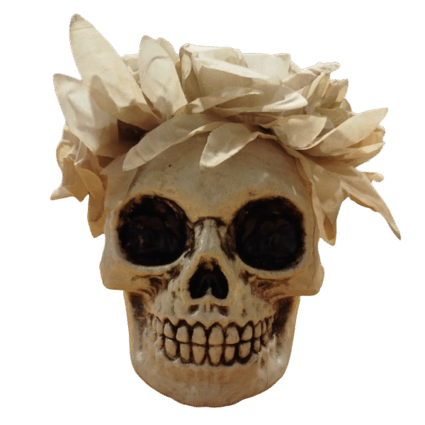 CALAVERA TAMAÑO REAL C/FLORES X1